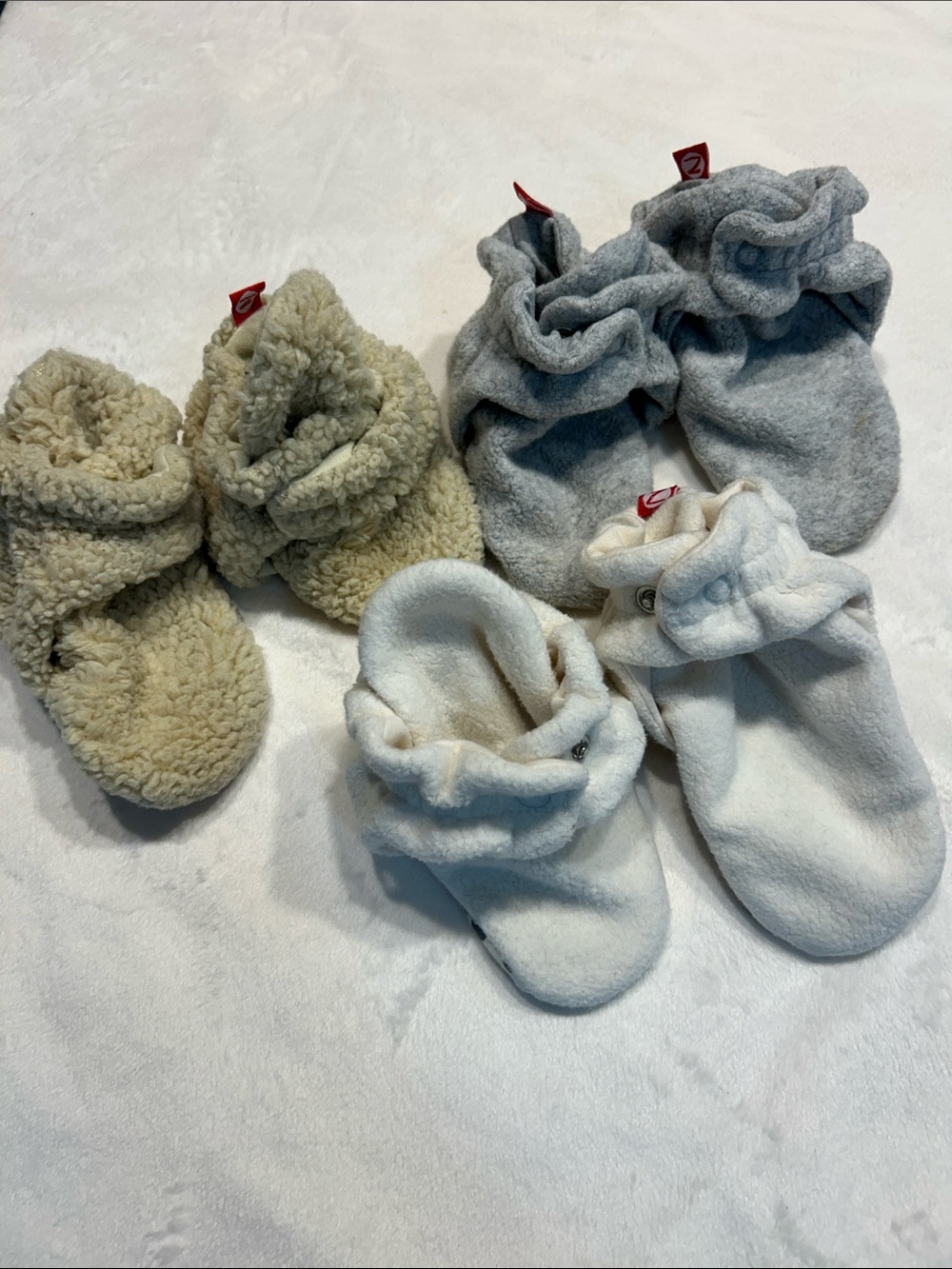 Set of 3 Infant Sherpa Booties